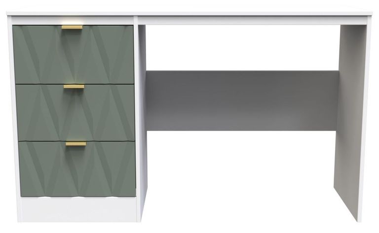 Las Vegas White and Green 3 Drawer Desk