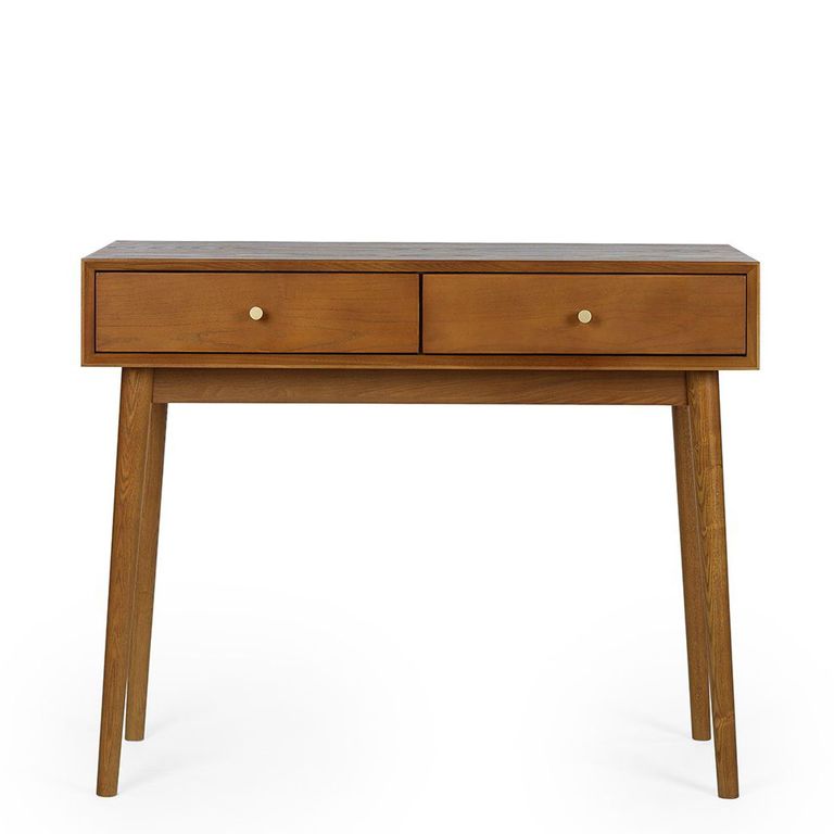 Lowry Writing Desk - 2 Drawer - Cherry Wood - Retro Style