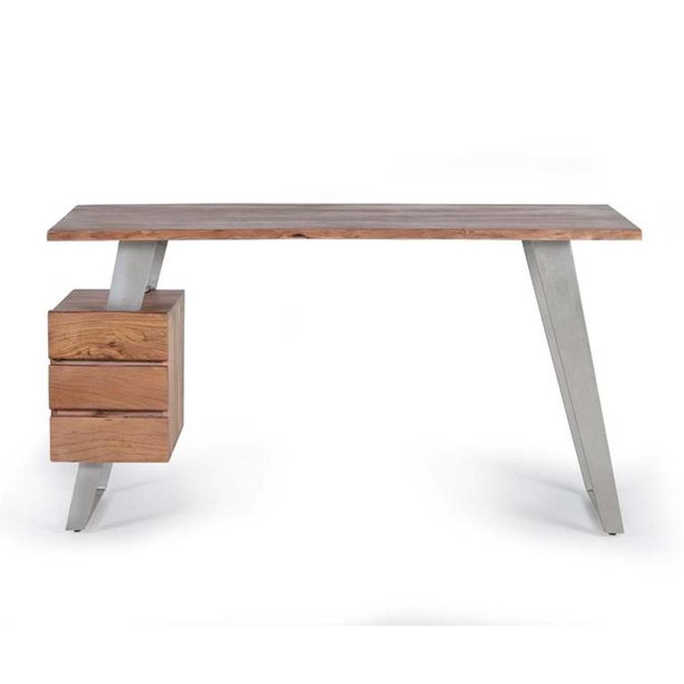 Monza Natural Acacia Wood - 3 Drawer Desk