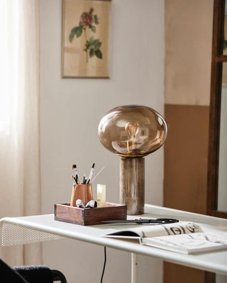 Brenta White Metal Writing Desk