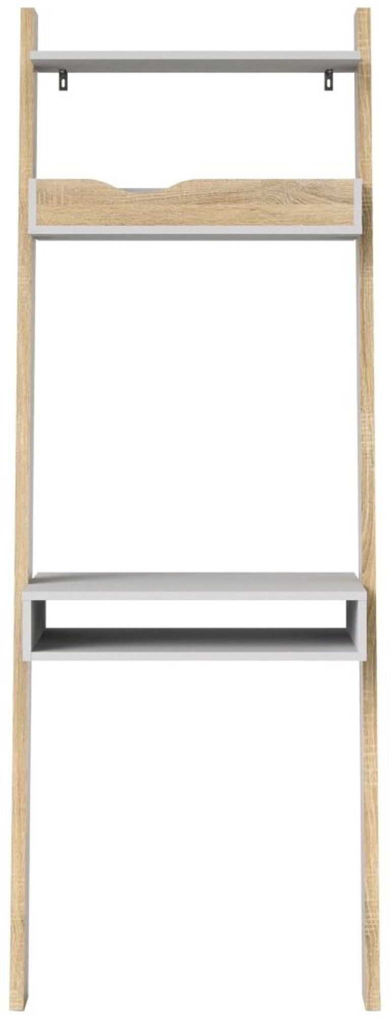 Oslo White and Oak Effect Leaning Desk