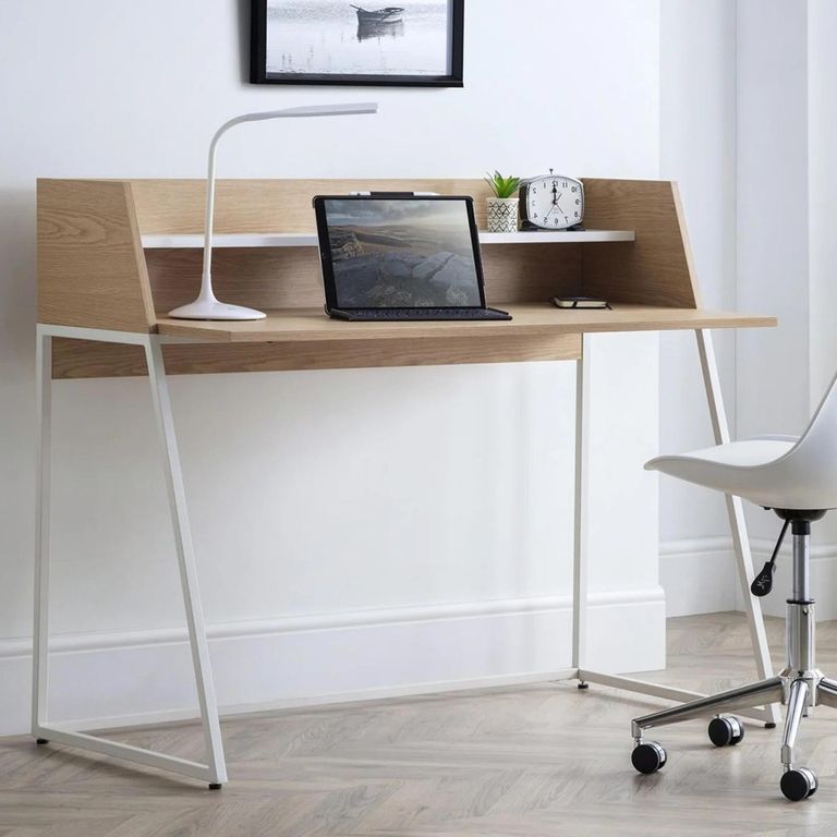 Palmer Desk - White - Oak Effect