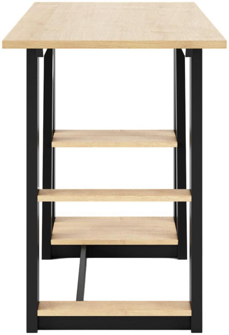 Pepin Oak and Black Compact Study Desk - AW3140