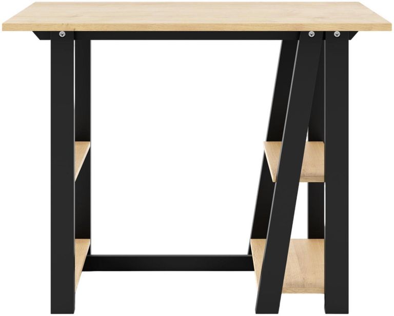 Pepin Oak and Black Compact Study Desk - AW3140