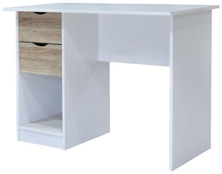 Perce White 2 Drawer Desk