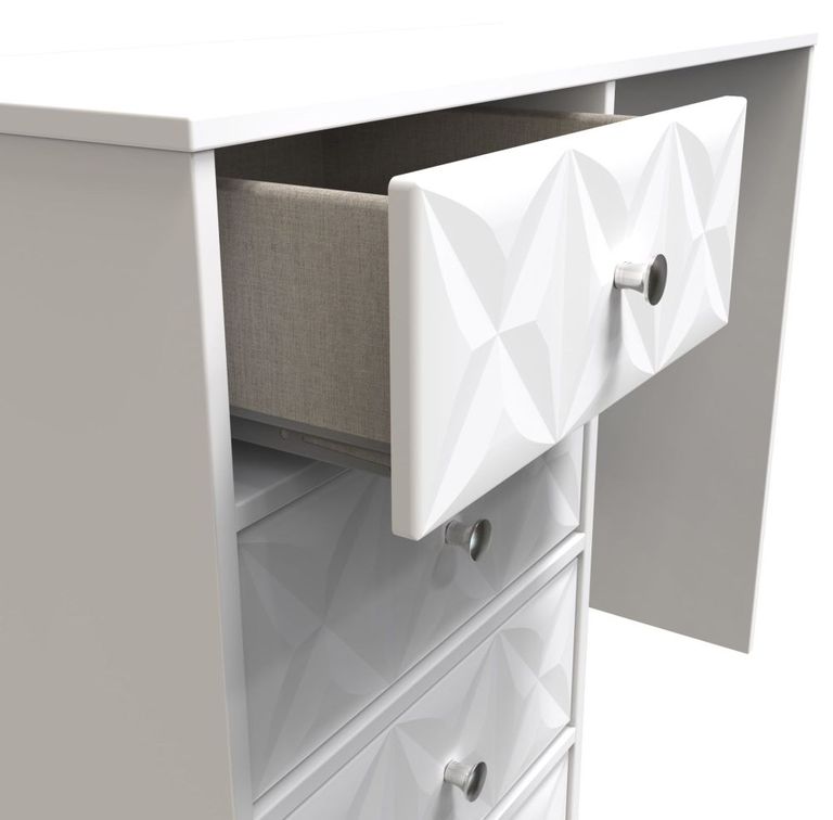Pixel White 4 Drawer Desk