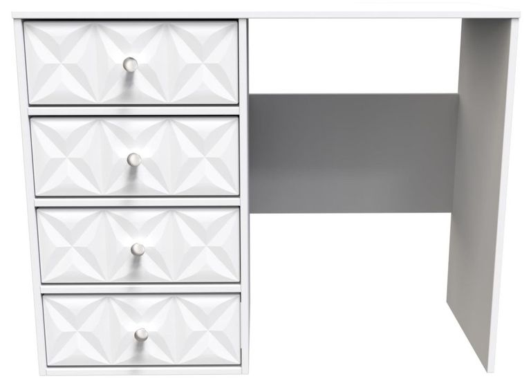 Pixel White 4 Drawer Desk