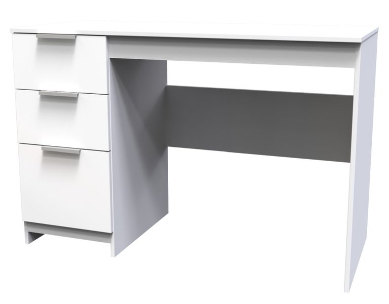 Plymouth White Gloss 3 Drawer Desk