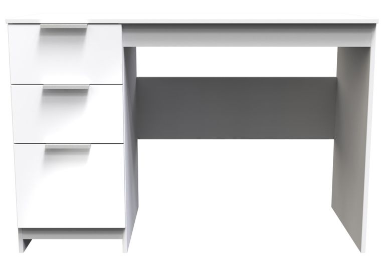 Plymouth White Gloss 3 Drawer Desk
