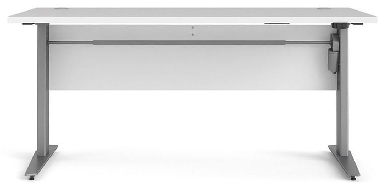 Prima White and Grey Desk with Electric Control