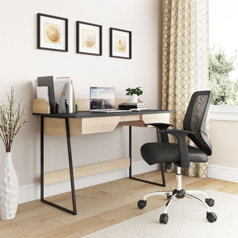 Salford Black and Oak Home Office Desk - AW3100