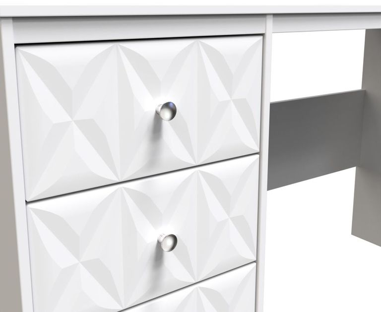 San Jose White 3 Drawer Desk