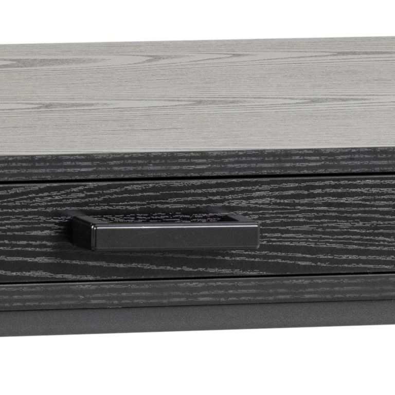 Seaford Office Desk - 1 Drawer - Black Melamine and Metal