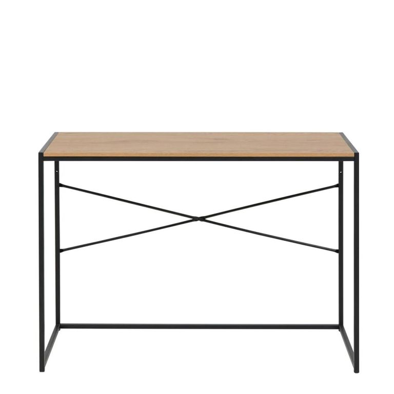 Seaford Desk - Oak and Black Metal