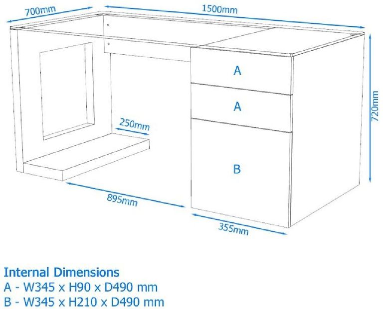 Solano Executive Computer Desk - ADSOR150-W