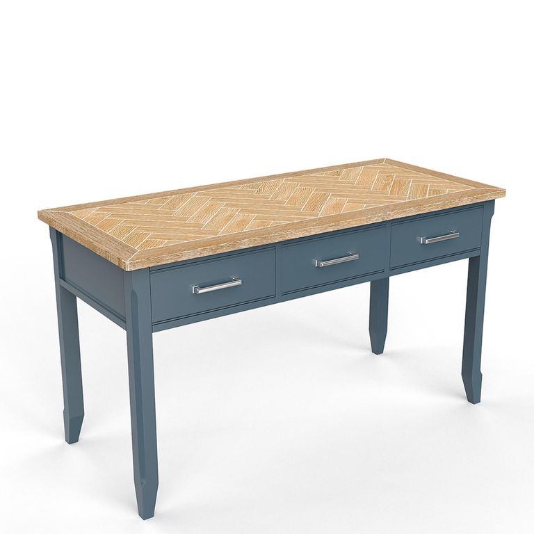 Signature Blue Executive Desk - 3 Drawer