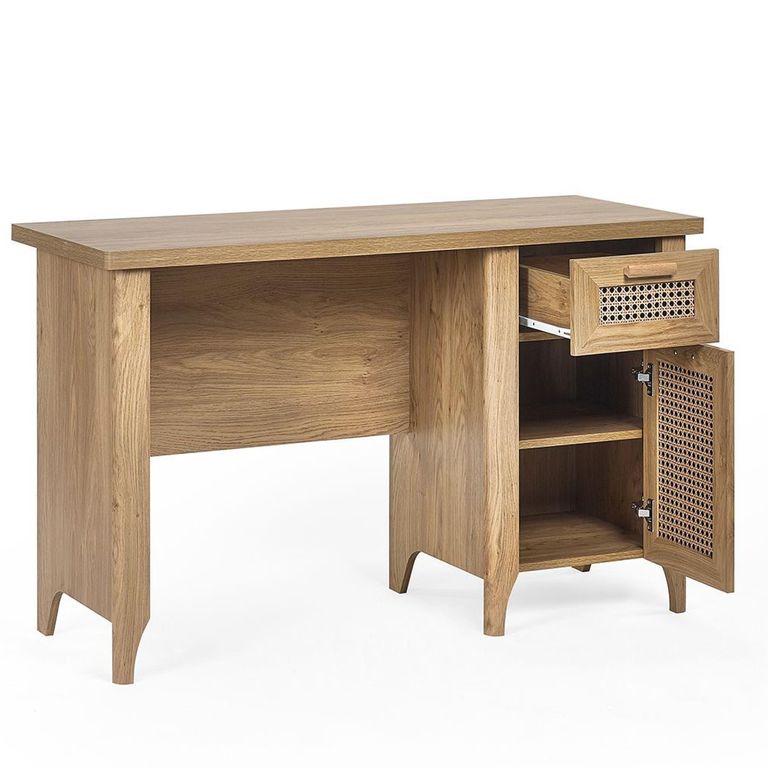 Sydney Desk - 1 Door - 1 Drawer - Faux Rattan