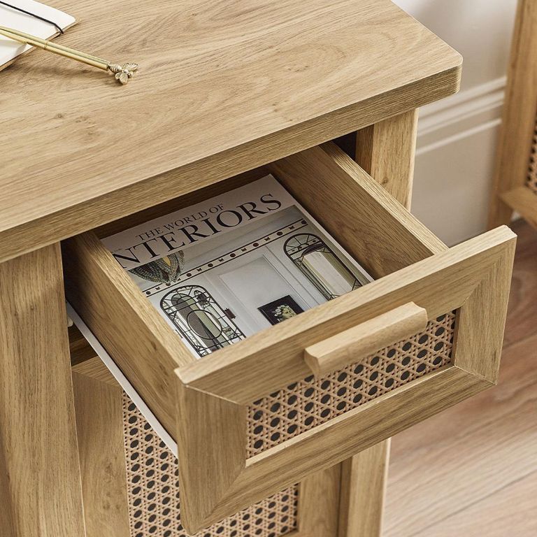 Sydney Desk - 1 Door - 1 Drawer - Faux Rattan