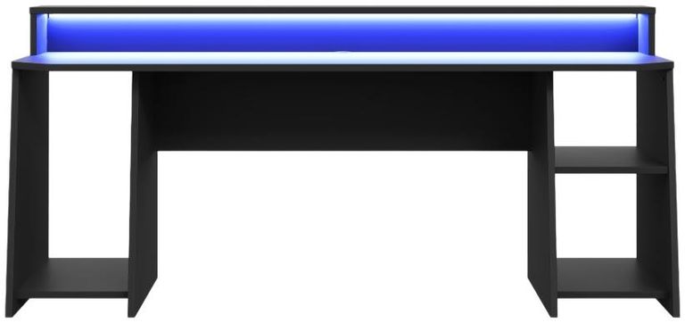 Tezaur Black and Blue LED Light Gaming Desk