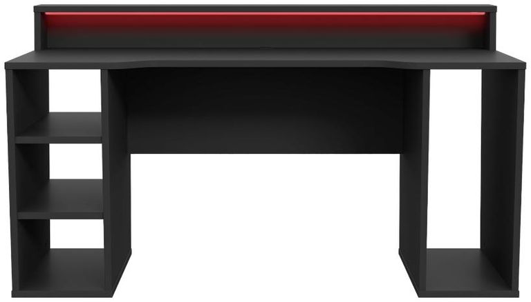Tezaur Black and Red LED Light Gaming Desk