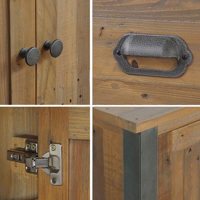 Urban Elegance Reclaimed Wood Twin Pedestal Home Office Desk