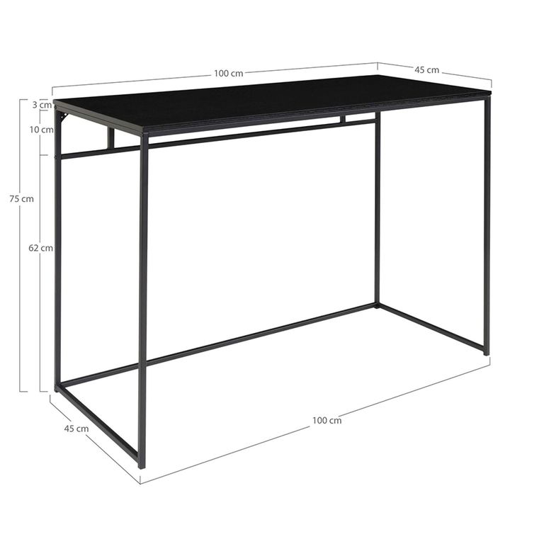 Vita Writing Desk - Black Melamine