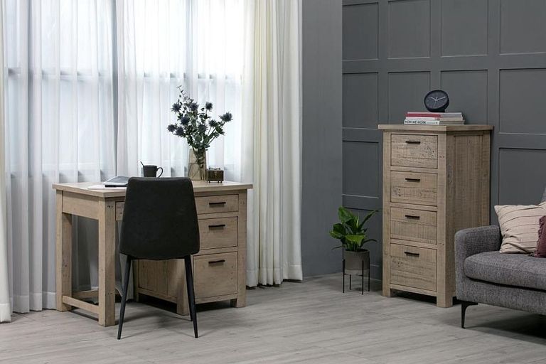 Washed Grey Reclaimed Pine Writing Desk