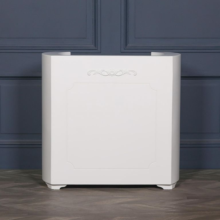 Reception Desk - White - 1 Drawer - Curved