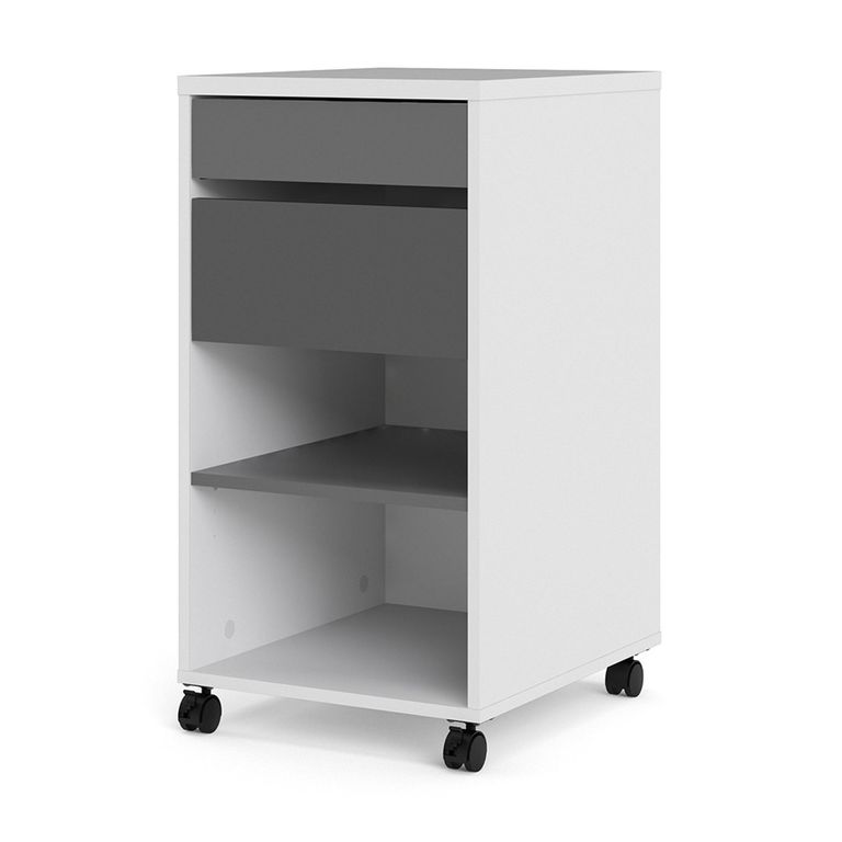 Function Plus File Cabinet - White and Grey