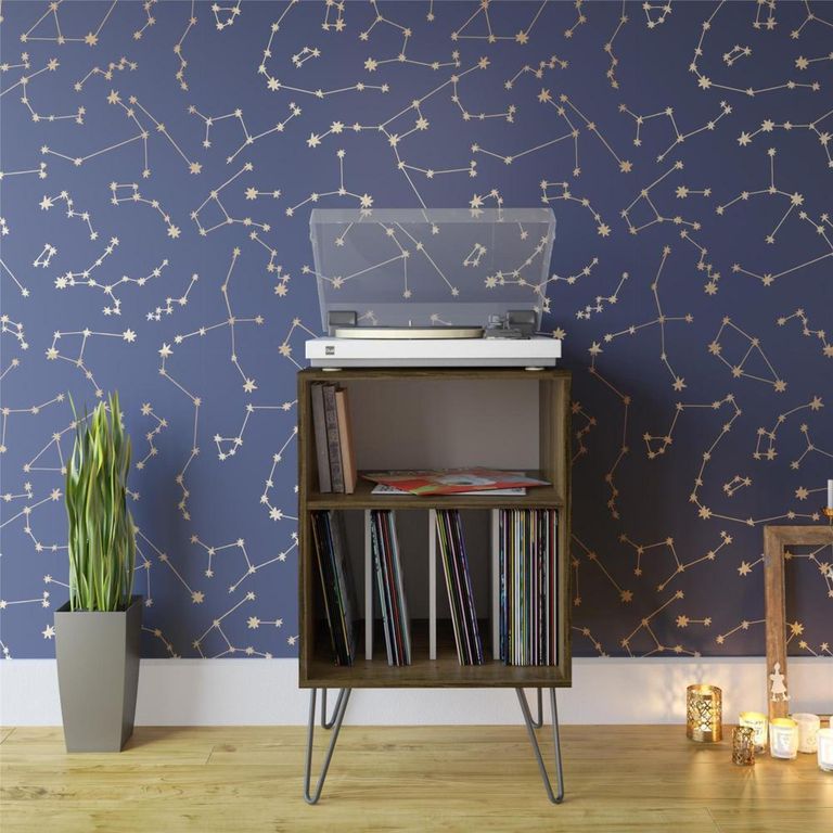 Contra Turntable Stand in Brown Oak and White - 1324322COMUK