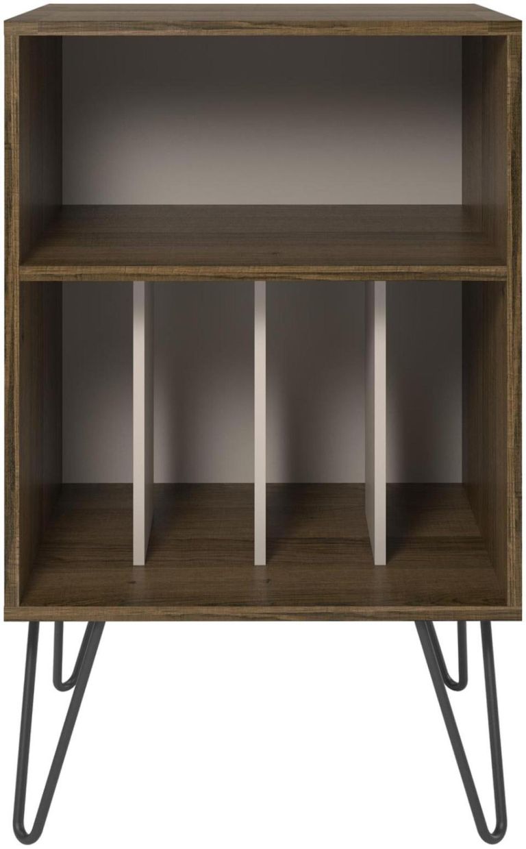 Contra Turntable Stand in Brown Oak and White - 1324322COMUK