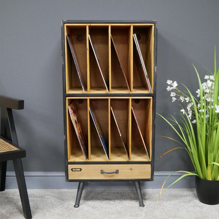 Filing Cabinet - Retro - Fir Wood and Metal