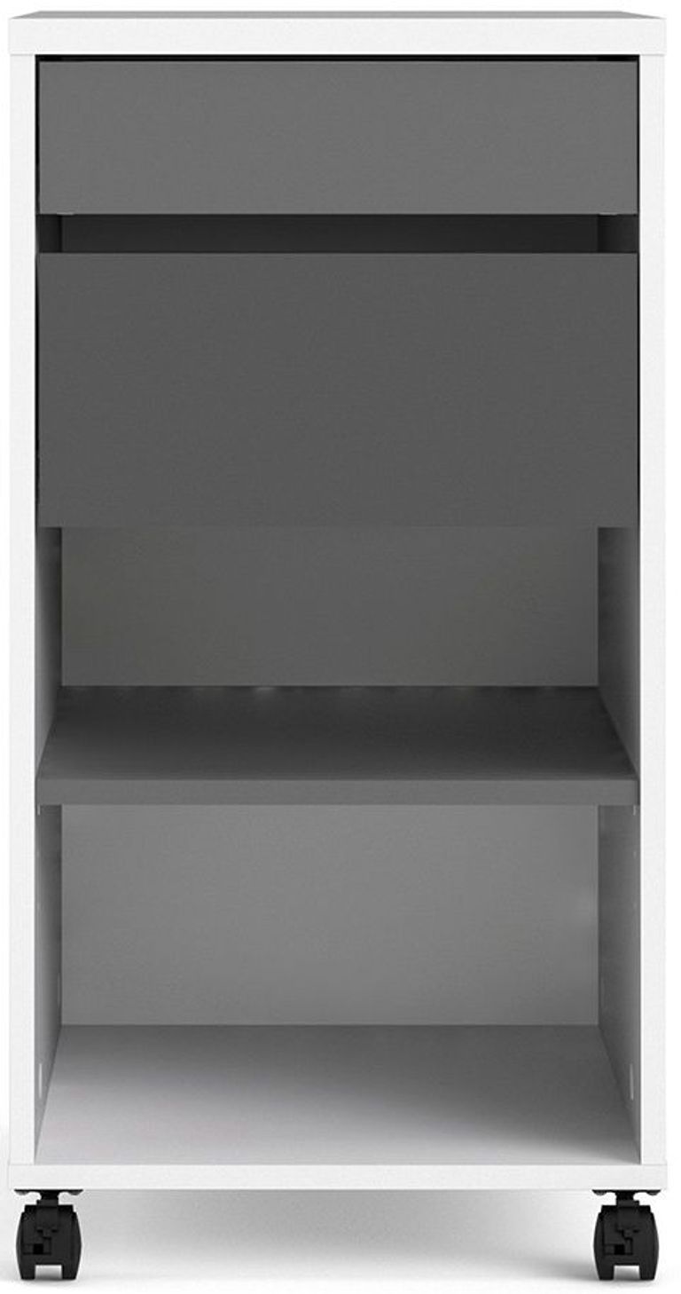 Function Plus White and Grey File Cabinet