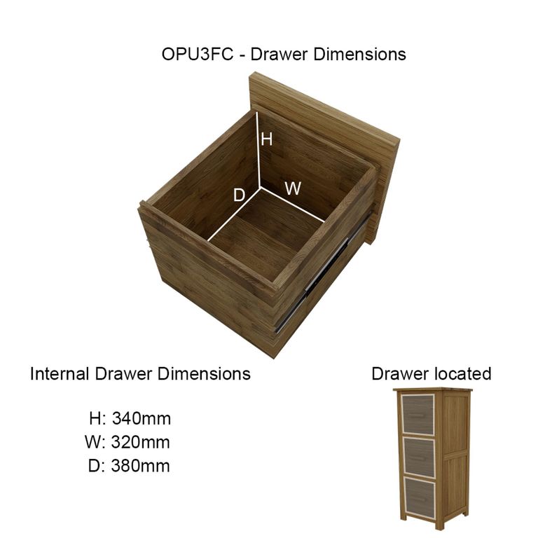 Opus Filing Cabinet - 3 Drawer - Oak