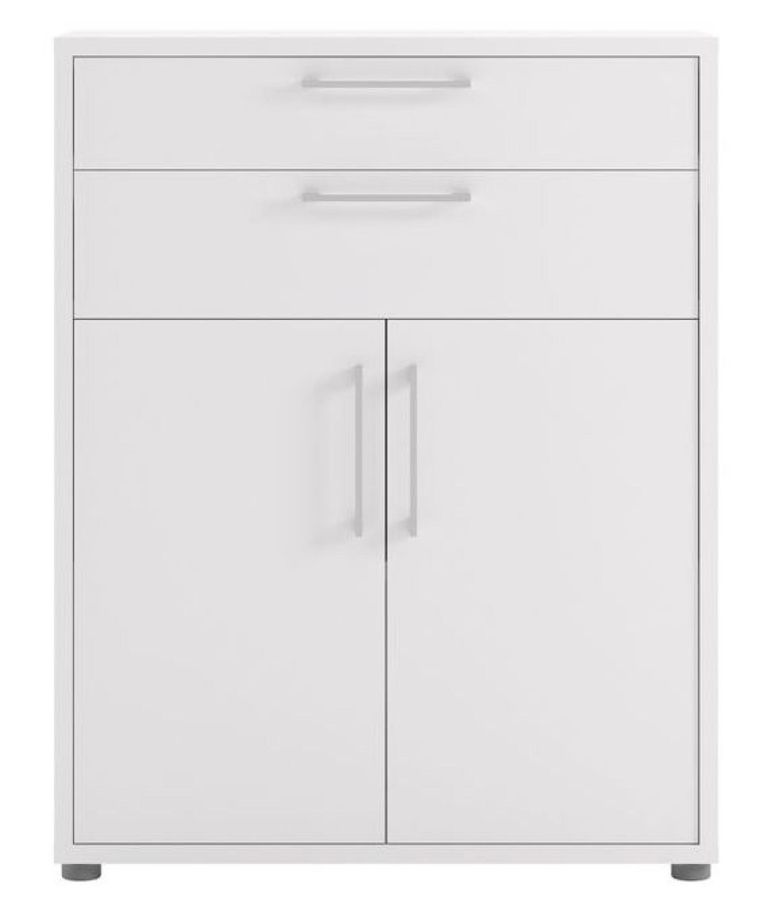 Prima White 2 Door 2 Drawer Filing Cabinet