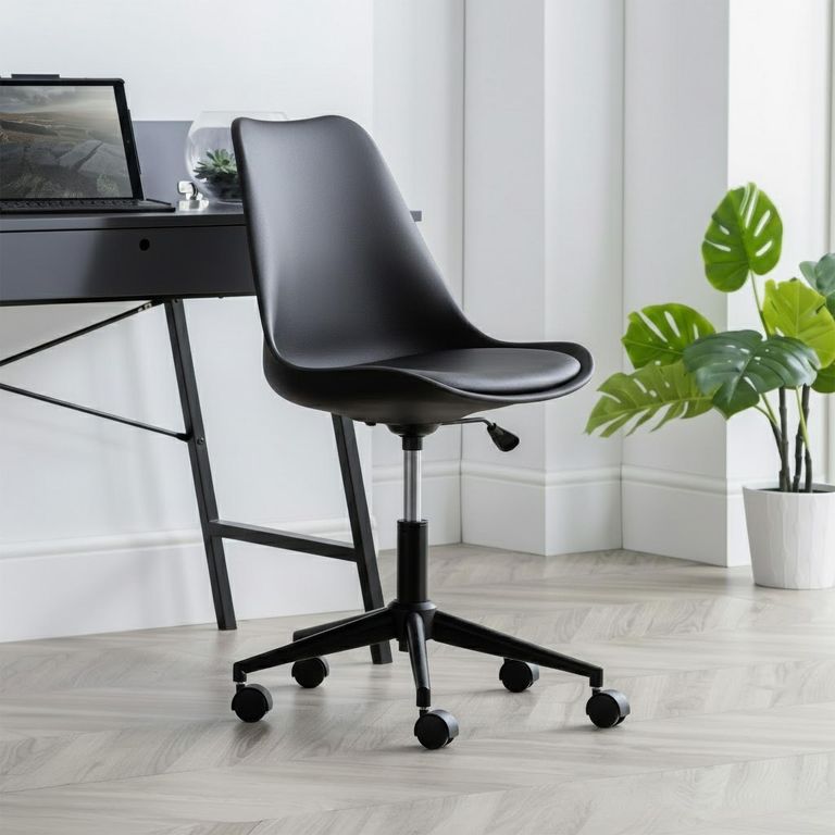 Erika Office Chair - Black Faux Leather