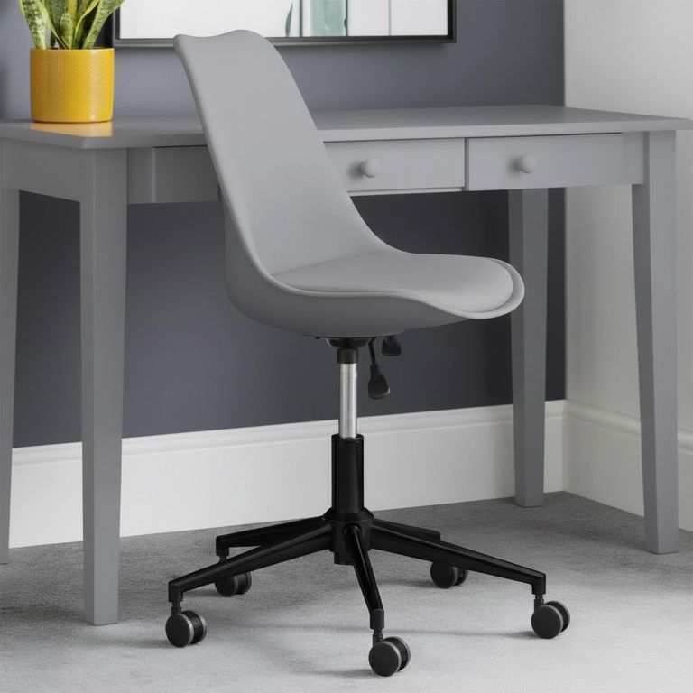 Erika Office Chair - Grey Faux Leather