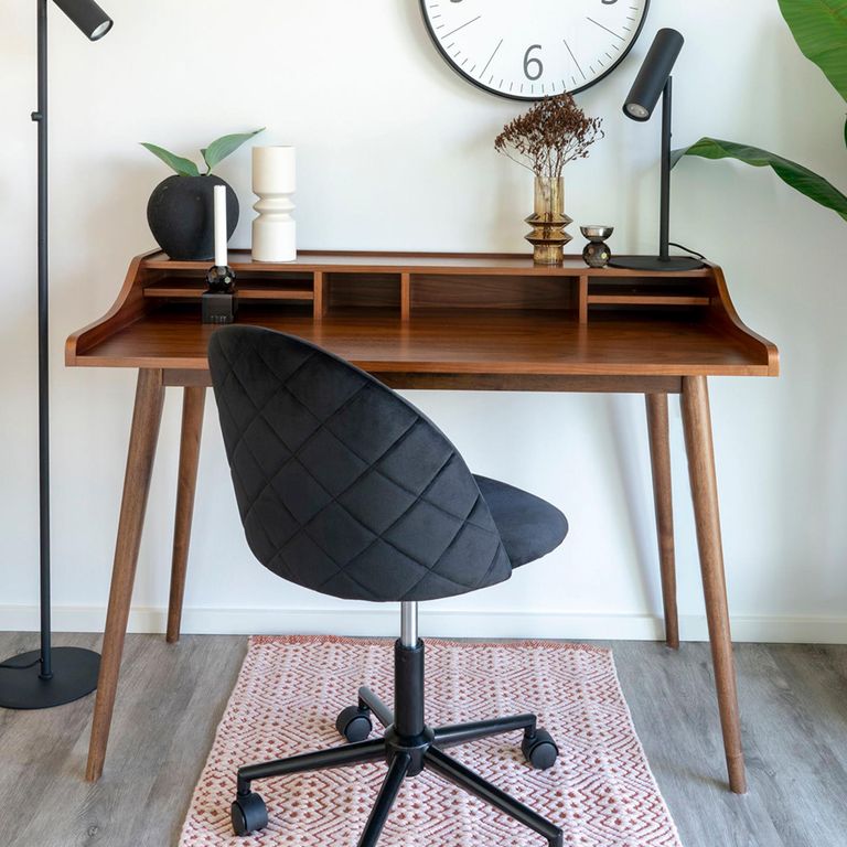 Geneve Office Chair - Black Velvet Fabric