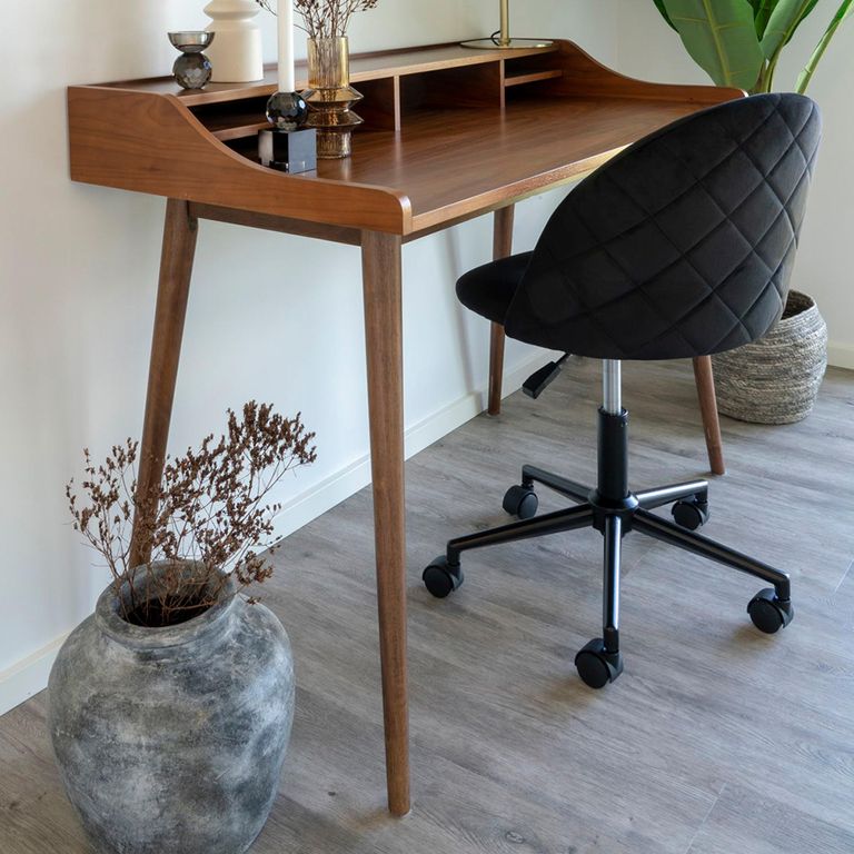 Geneve Office Chair - Black Velvet Fabric