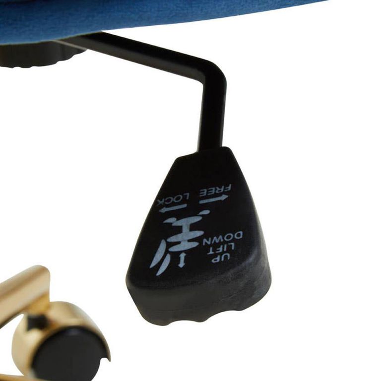 Anita Office Chair - Blue Velvet with Gold Base