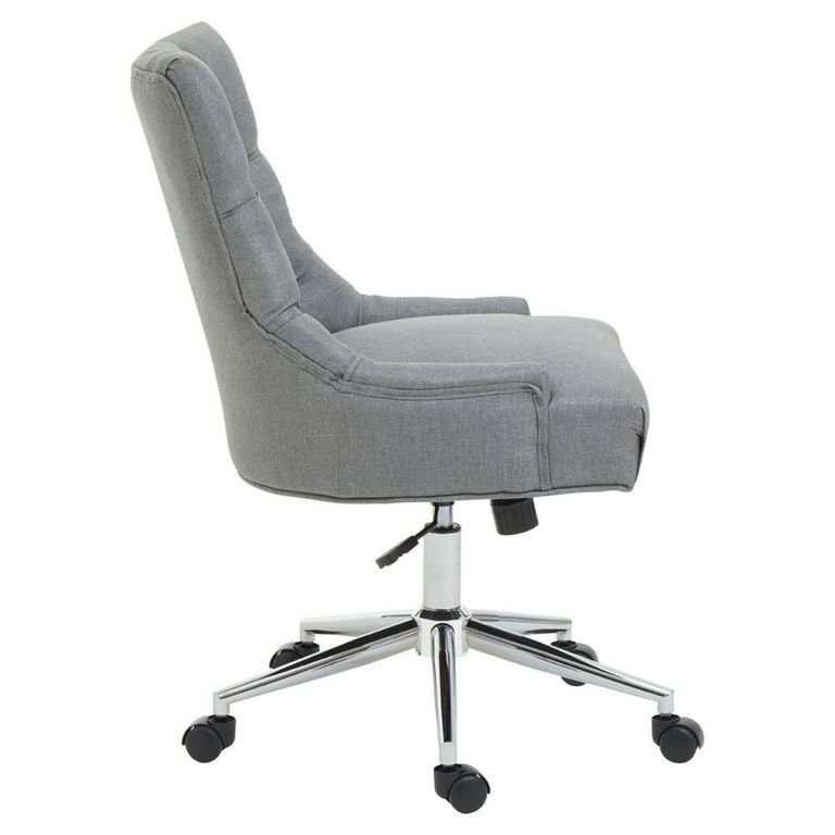 Anita Office Chair - Grey Fabric with Chrome Base