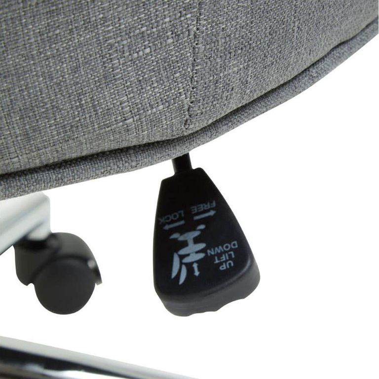 Anita Office Chair - Grey Fabric with Chrome Base