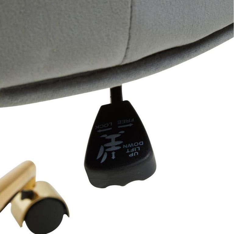 Anita Office Chair - Grey Velvet with Gold Base