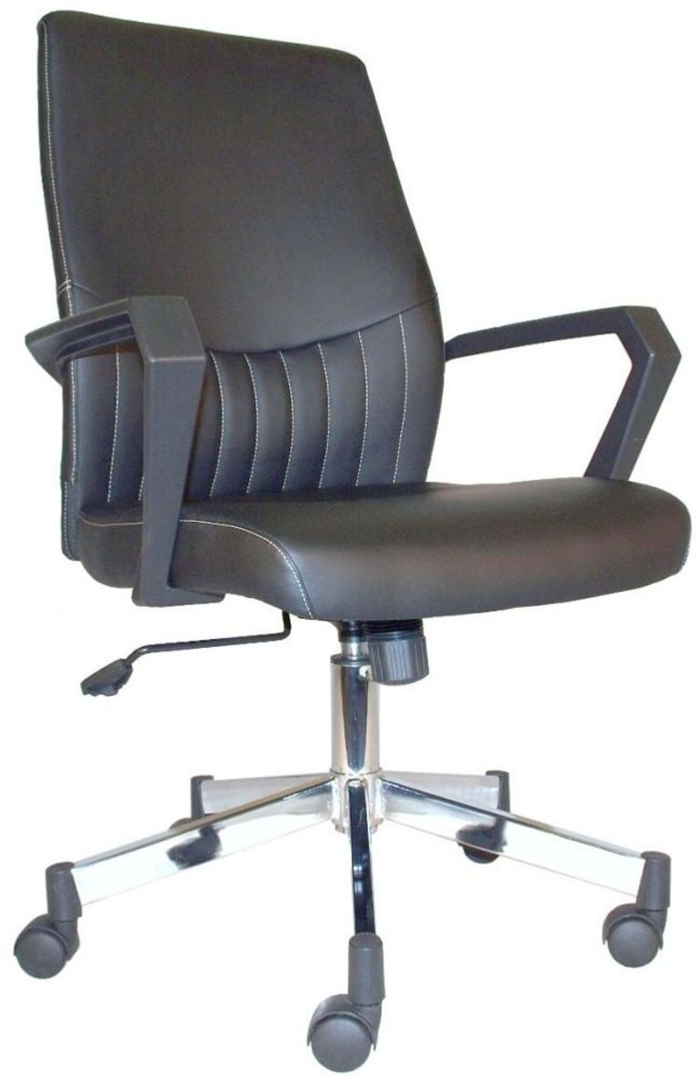 Brook Faux Leather Operator Desk Chair - Black - AOC3122-BLK