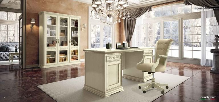 Torriani Home Office Swivel Armchair - Ivory