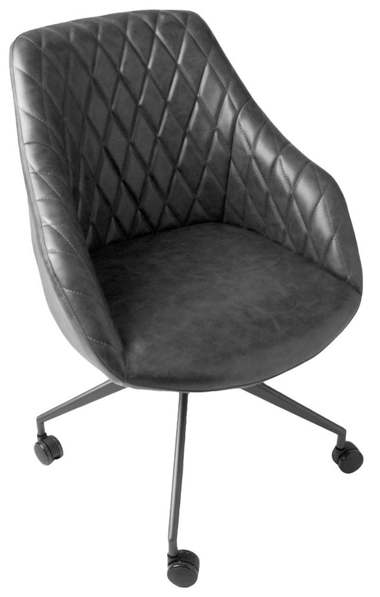 Hasselt Grey Vintage Leather Office Chair