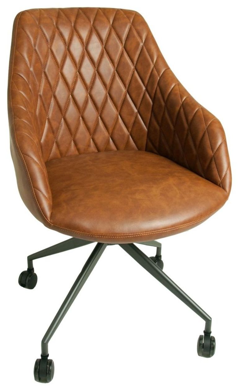 Hasselt Tan Vintage Leather Office Chair