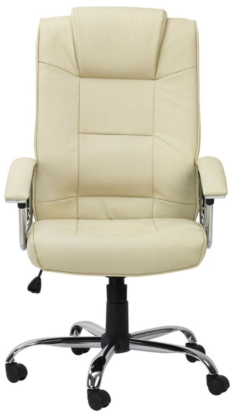 Hudson Cream Leather Chair - AOC4201A-L-CM