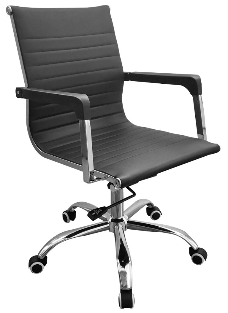 Loft Black Faux Leather Home Office Chair