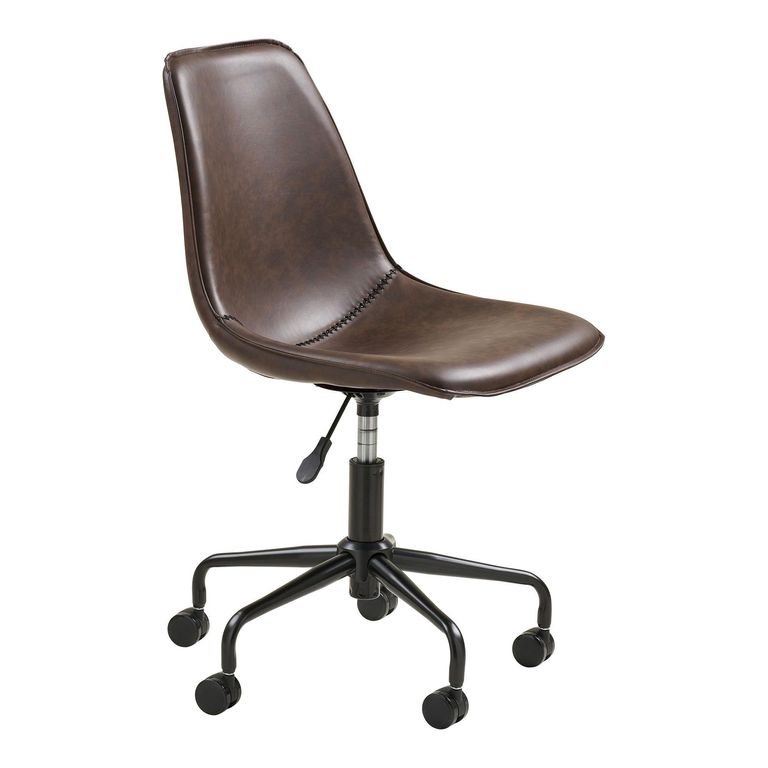 Monaco Office Chair - Brown - Faux Leather - Adjustable